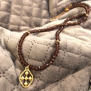 Brown beaded necklace